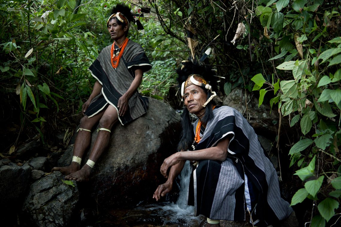 Naga warriors overlooking the hills at dawn